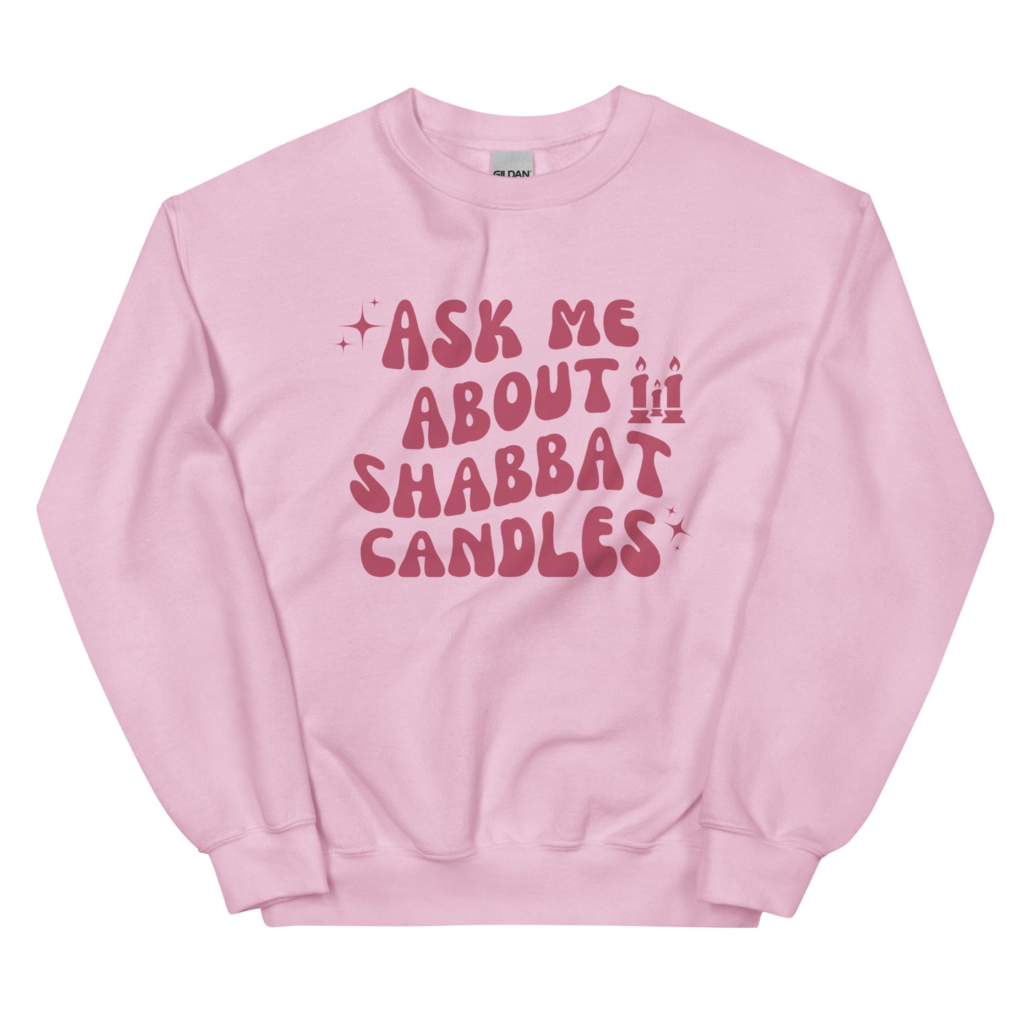 Ask Me About Shabbat Candles Wavy Sweatshirt