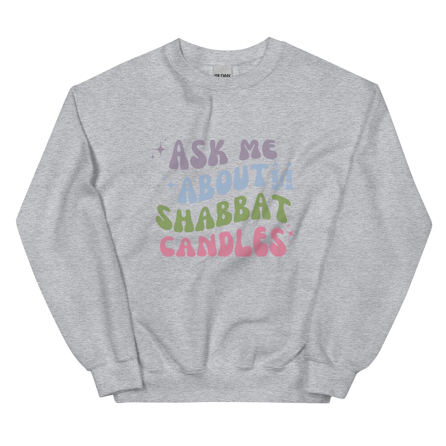 Ask Me About Shabbat Candles Wavy Sweatshirt