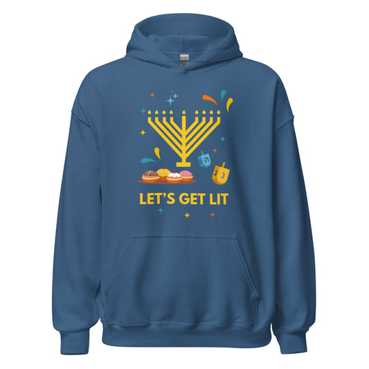 Let's Get Lit Chanukah Hoodie