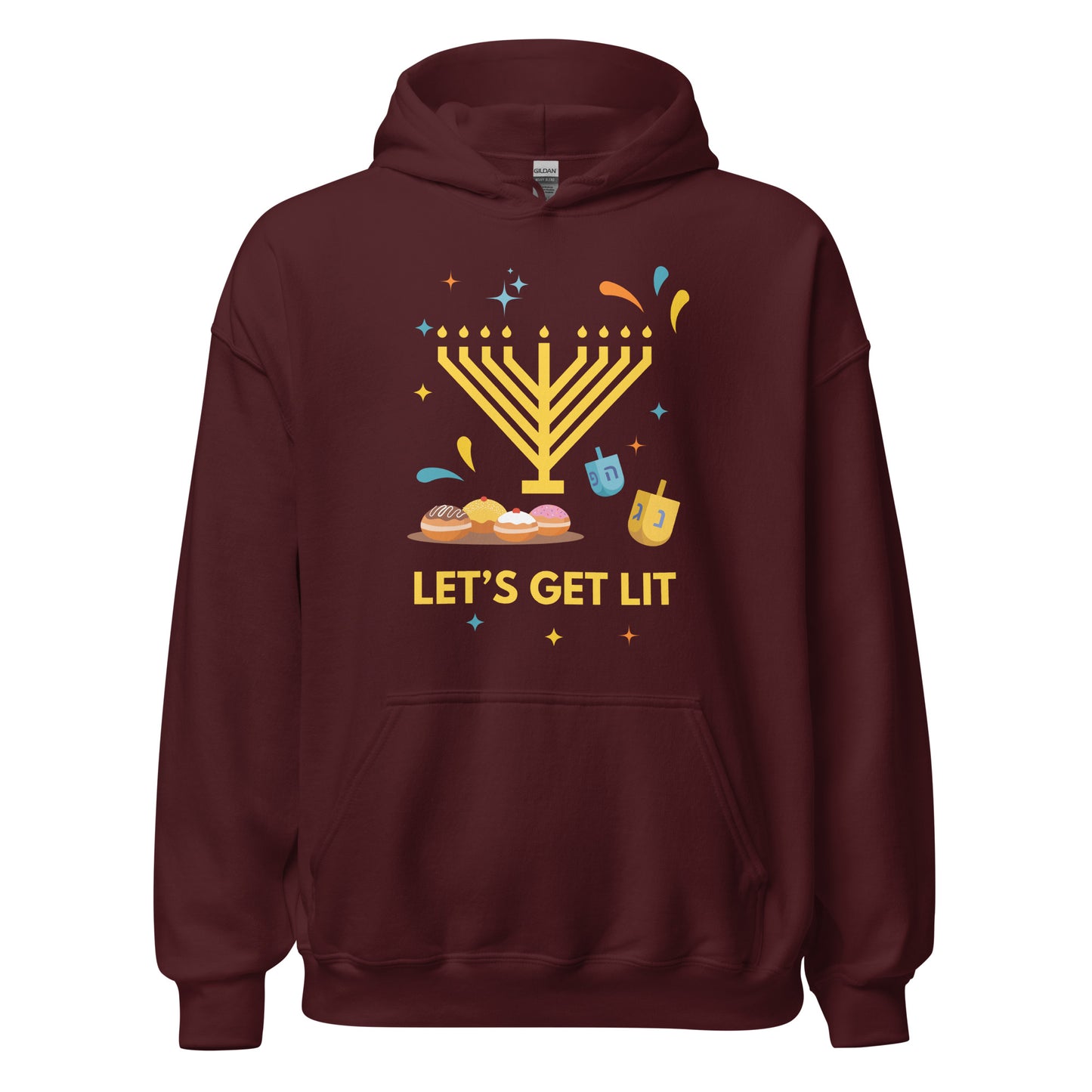 Let's Get Lit Chanukah Hoodie