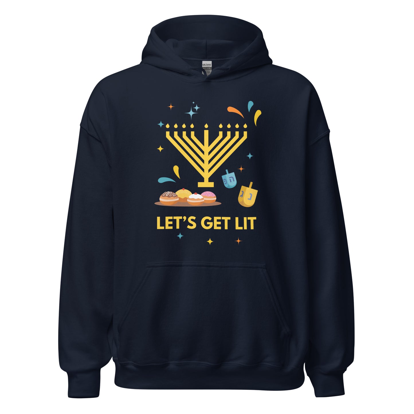 Let's Get Lit Chanukah Hoodie