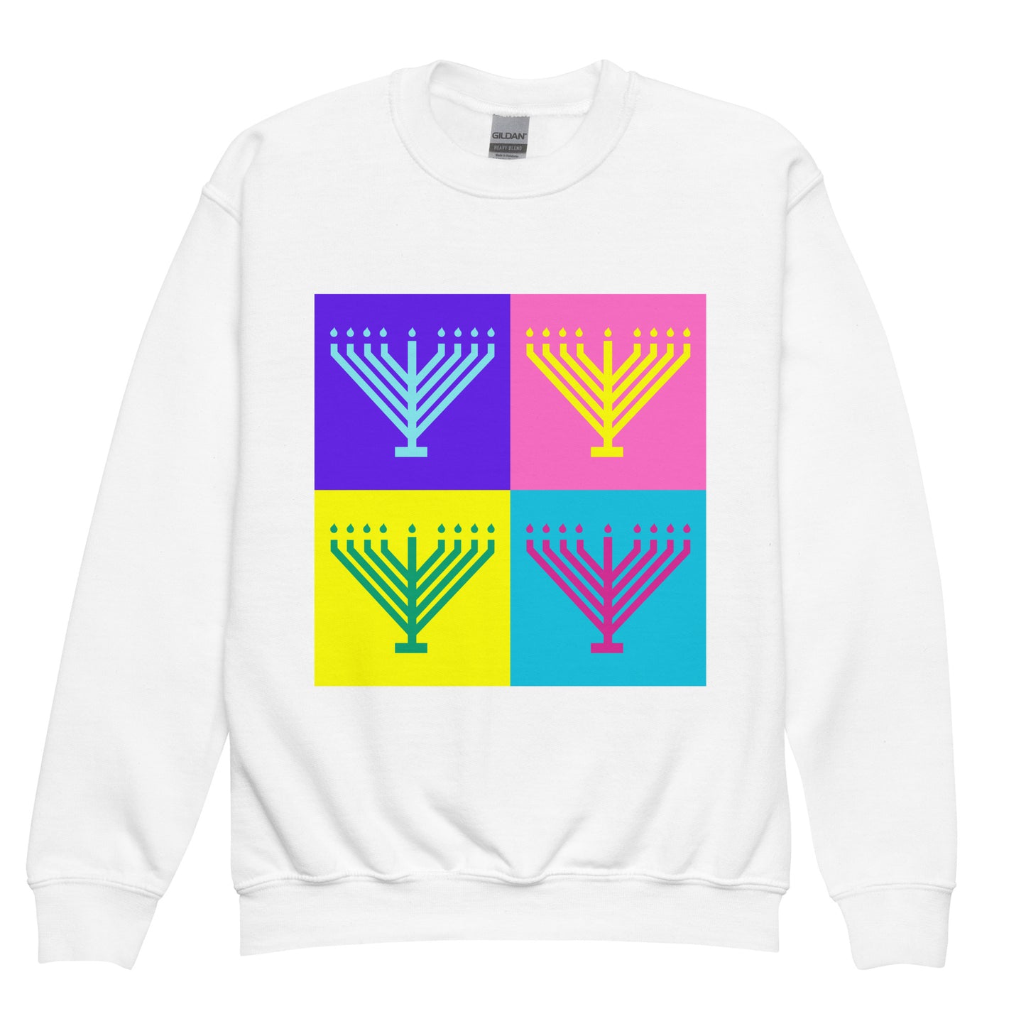 Youth Pop Art Menorah Sweatshirt